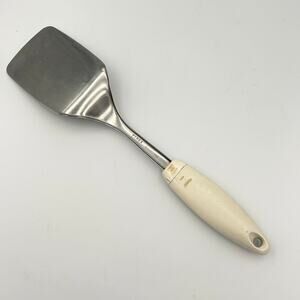Vintage Pyrex Accessories Stainless Steel Turner Spatula White Silver 13.25 Inch